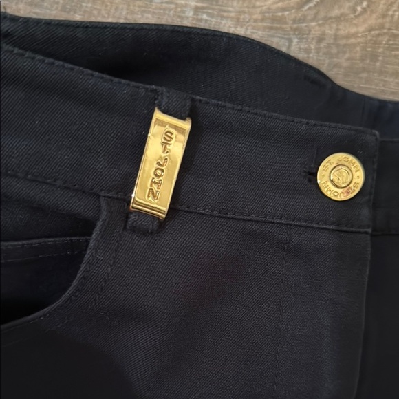 Chic St John Sport Black Trousers with Gold Details - Picture 2 of 12
